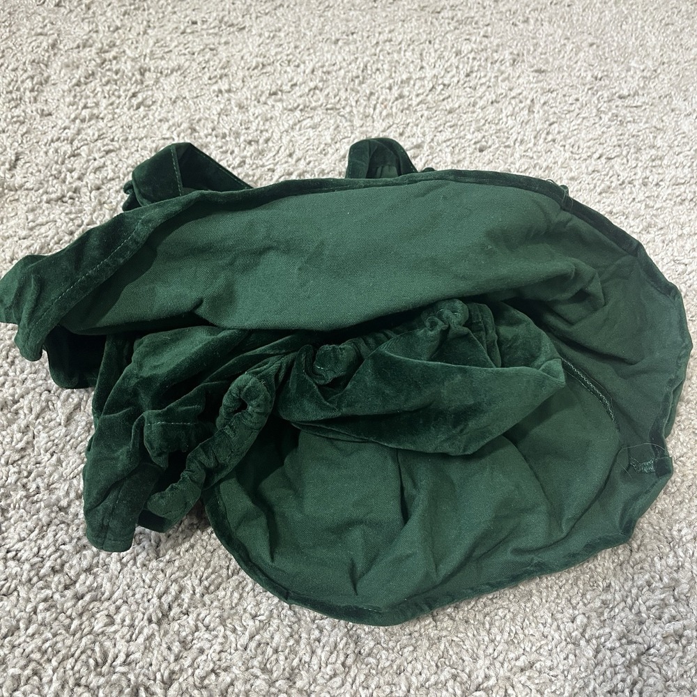 Elegant Baby Emerald Green Velvet Suspender Ruffle Romper 9-12 Months - Picture 2 of 5